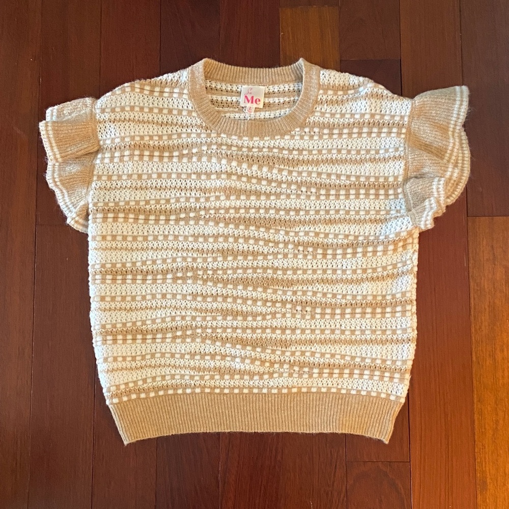 So Me Beige Textured Knit Sweater
